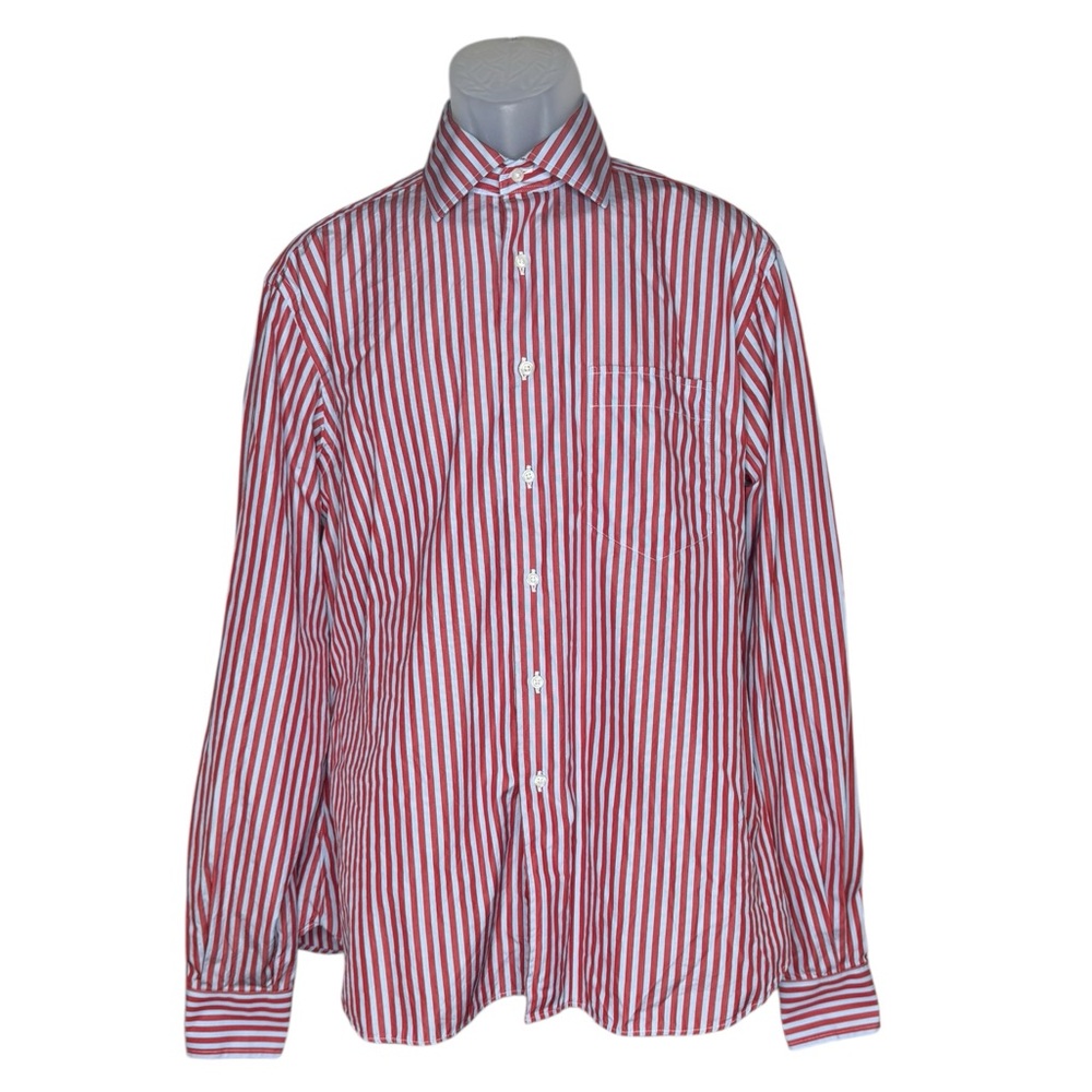 Paul Stuart Red and Blue Button Down Shirt